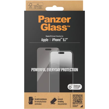 PanzerGlass Screenprotector geschikt voor Apple iPhone 15 Plus Glazen | PanzerGlass Classic Fit Screenprotector - Case Friendly