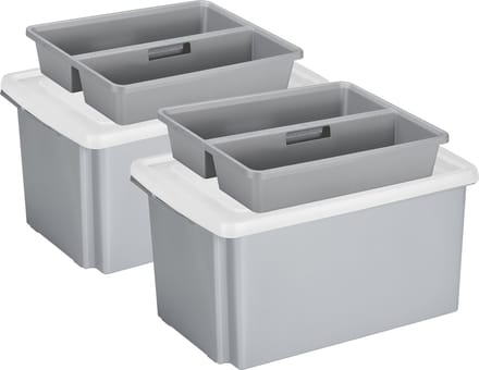 Sunware Opslagboxen set met deksel en organiser - 2x stuks - 51 liter