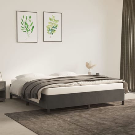 vidaXL - Bedframe - zonder - matras - 180x200 - cm - fluweel - donkergrijs