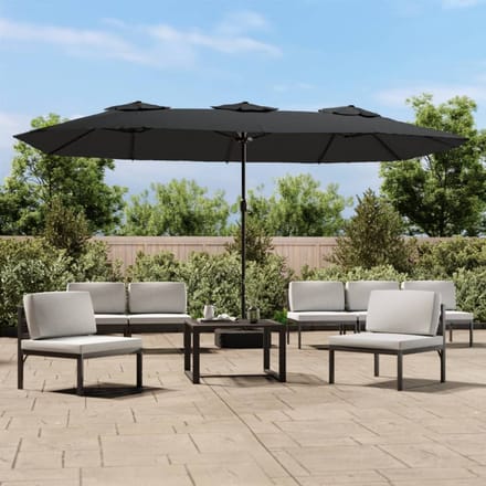 vidaXL - Parasol - dubbel - 449x265 - cm - antracietkleurig