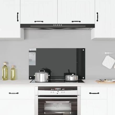 vidaXL - Spatscherm - keuken - 90x50 - cm - gehard - glas - zwart