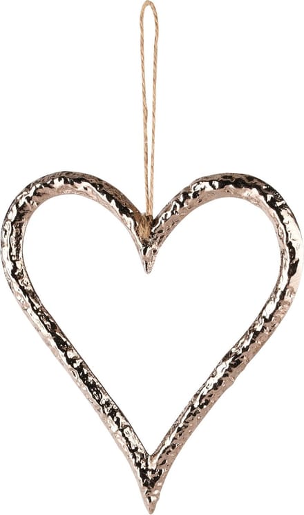 Dekoratief | Hanger hart, rose gold, aluminium, 14x1x15cm | A248469