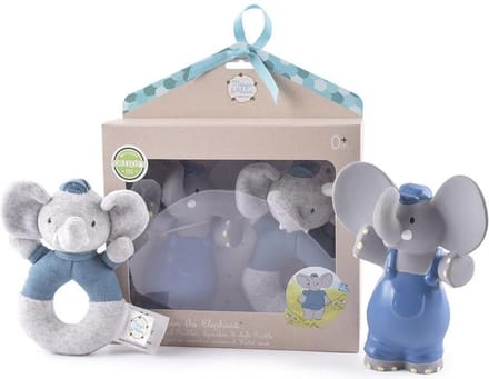 Meiya & Alvin Set Olifant Alvin Rubber/katoen 18 X 21 Cm