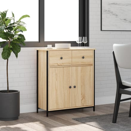 vidaXL - Dressoir - 70x30x80 - cm - bewerkt - hout - sonoma - eikenkleurig