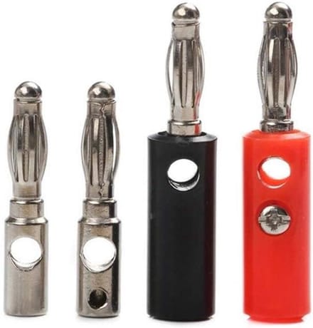 Draadconnector 10 stuks - Banaanpluggen - Audio Aansluiten - Zonder Lassen - 4mm - Rood Zwart