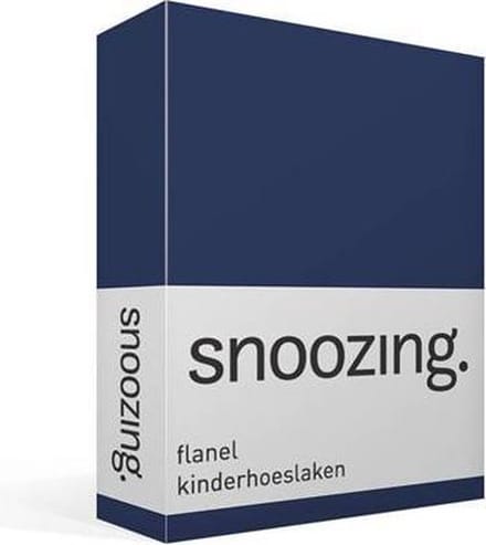 Snoozing - Flanel - Kinderhoeslaken - Junior - 70x140/150 cm - Navy