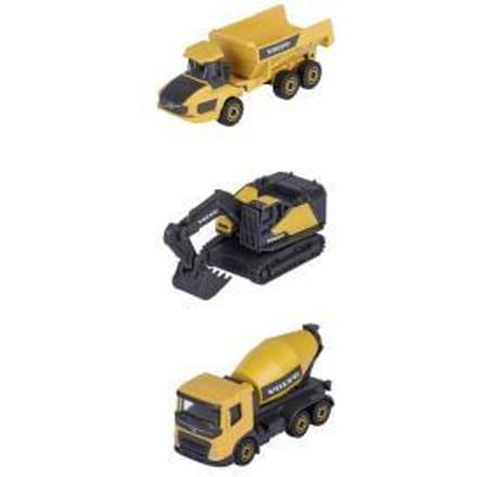 Majorette Volvo Construction 3-pack 7,5c - Met betonmixer Voertuigen