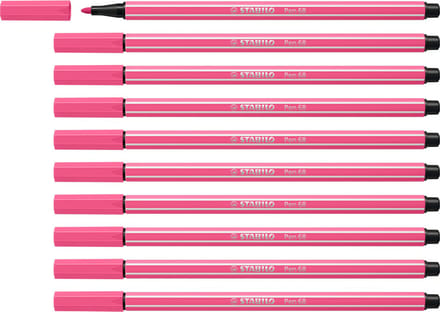 STABILO Pen 68 - Premium Viltstift - Roze - Doos 10 stuks