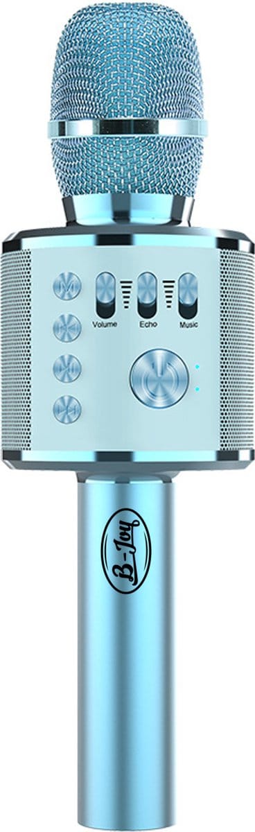 B-Joy Karaoke Microfoon Muziek Karaokeset - LED Verlichting Kinderen Bluetooth - Cadeau Blauw