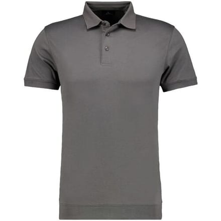 Ragman Pima Cotton Uni Color Polo Bottom Rib Leisteen / male