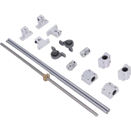 Kit de vis T8, axes optiques horizontaux de 350 mm, support d'arbre à double rail de 8 mm, roulement white