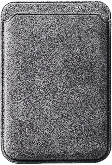 Mastersøn Alcantara Magsafe Wallet Grijs - Portemonnee - Pasjeshouder Apple iPhone - Kaarthouder - Donker Grijs