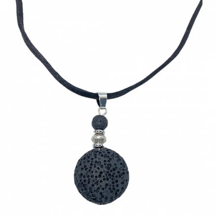 Ketting-Lava Steen verstelbaar zilverkleur - Charme Bijoux