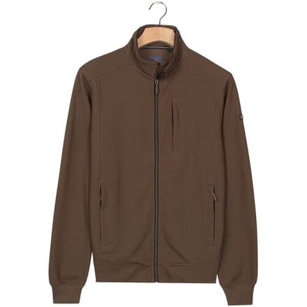 Baileys Vest Sweat Cardigan Zip Uni Color Hi-Low Structure Interlock Mushroom / male