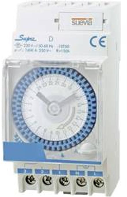 Suevia SU290132 Schakelklok voor DIN-rails DinO Sup D 230 V/AC Dagprogramma
