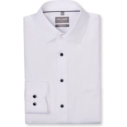 OLYMP Luxor Overhemd, Comfort Fit, New Kent, Wit