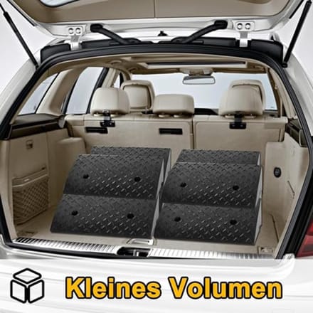 Set van 2 Stoeprandhellingen met Antislip – Rubber Drempelhelling voor Auto en Rolstoel