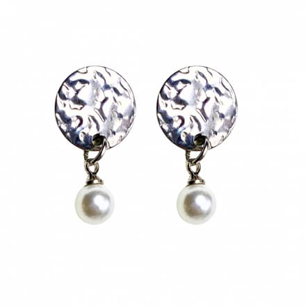 Oorbellen RVS Synthetische-parel zilverkleur - Charme Bijoux