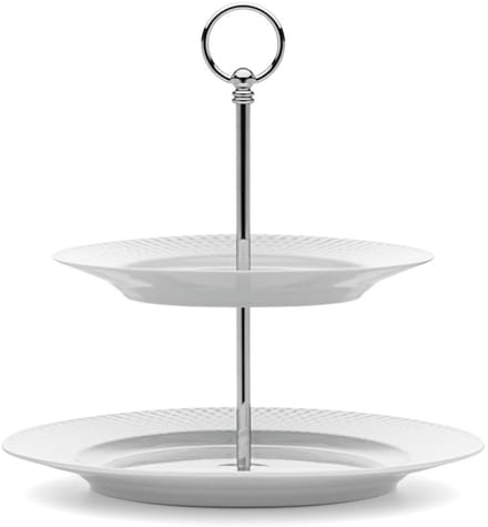 Lyngby Rhombe etagère | Wit | Ø27cm