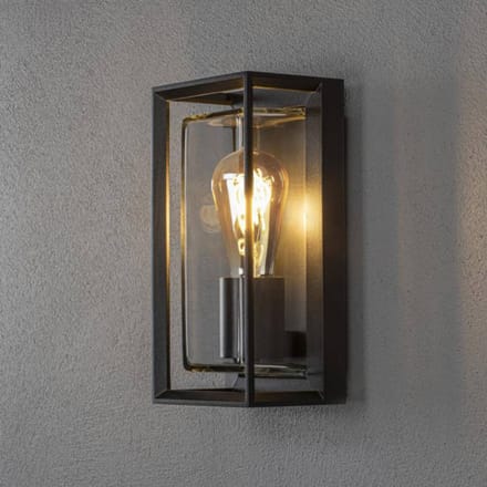 Konstsmide Brindisi Wandlamp Buiten - Bewegingssensor - E27 - IP44 - Zwart