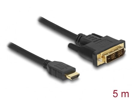 Premium DVI - HDMI kabel | DVI-D Single Link | verguld | zwart | 5 meter