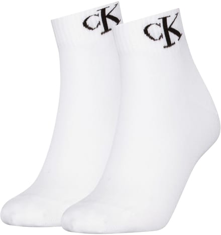 Calvin Klein 2-paar Quarter dames sokken - Logo monogram - 42 - Wit
