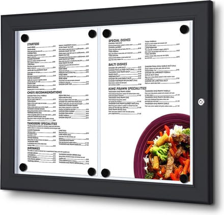 Zwart Outdoor Menubord 2x A4 - Syna SCZN2XA4C9005