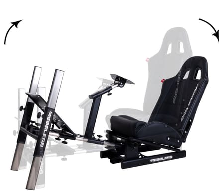 REBBLERS® PRO Premium Racing Cockpit - Race Simulator + Vloermat - Verstelbaar van Formula naar GT/Rally - Zwart