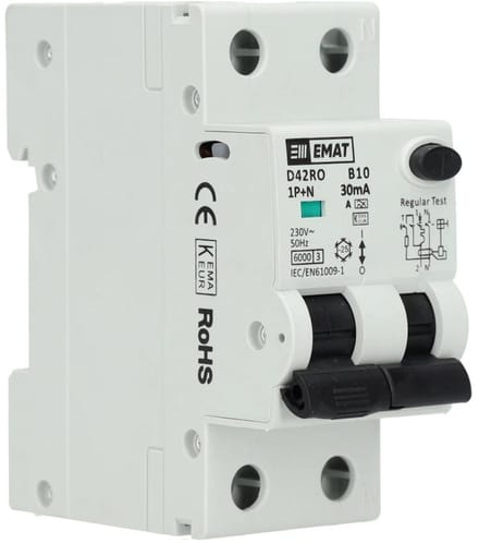 EMAT aardlekautomaat B10 1P+N 30mA Type A (85006402)