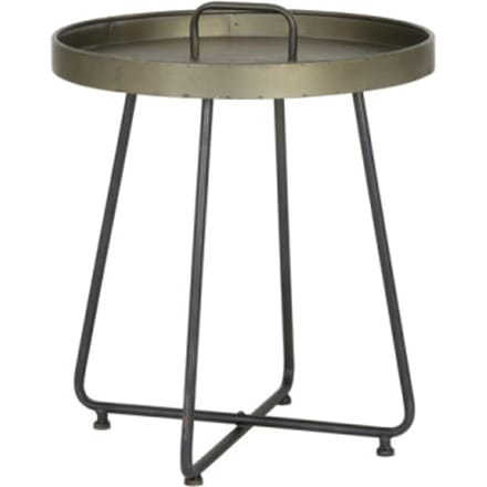 Light & Living Bijzettafel Farso - Zilver - Ø45cm - Industrieel,Oosters