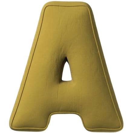 Kussen letter a Yellow Tipi Posh Velvet