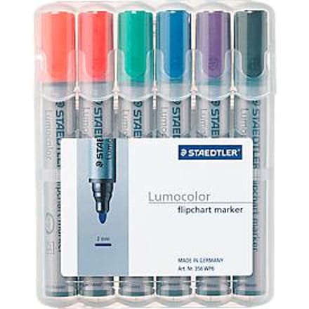 STAEDTLER flipchartmarker Lumocolor 356 - ronde punt 2 mm - set van 6