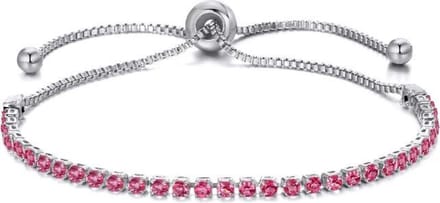 Montebello Armband Caia Pink - Messing Verzilverd - Aanpasbaar