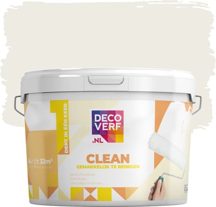 Decoverf clean muurverf gebroken wit 9010, 4L