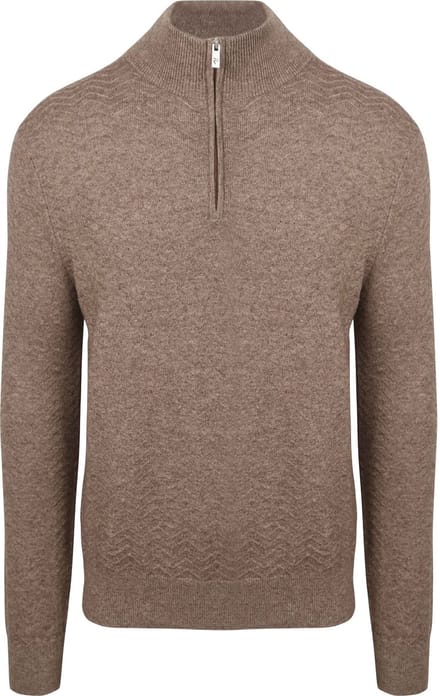 R2 Pullover Halfzip Weave Structure Taupe - Maat XL - Heren - Quarter zip
