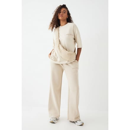 Dames DSGN Studio Geembosseerde Rechte Pijp Jogger | Stone | Maat: Large