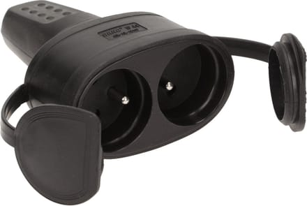 DUO Stekker rubber - Met penaarde - Waterdicht - 230V