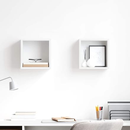 vidaXL - Wandschappen - kubus - 2 - st - 26x15x26 - cm - wit