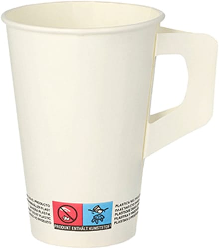 80 Drinkbekers met handgreep, karton 0,2 l Ø 7 cm · 9,7 cm wit