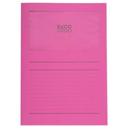 Elco Ordo Cassico L-map met venster A4 100 stuks 220 x 310 mm fuchsia