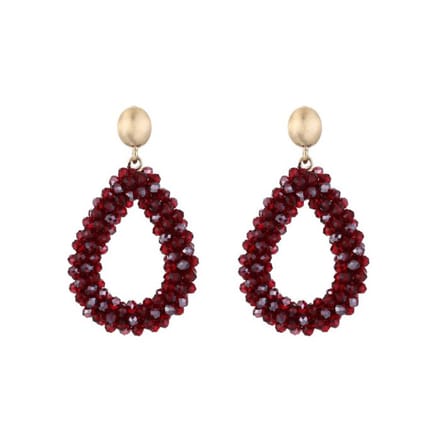 Bijoutheek Oorknoppen Kralen Druppel Deep Red
