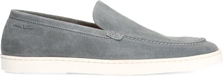 Van Lier - Heren - Grijs/blauwe Lugano suède loafers - Maat 43
