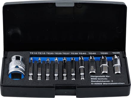 Schroeven uitdraaiset - Torx bitset - Defecte schroeven verwijderen - Chroom-vanadium-staal S2 - 11-delig - Meerkleurig