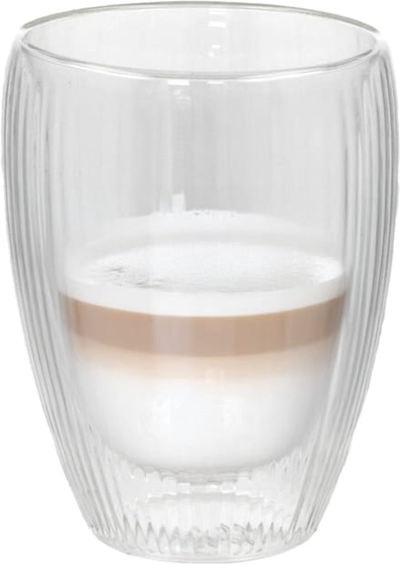Gerimport Theeglazen Leya - 1x - dubbelwandig - glas - 350 ml - D9 x H12 cm