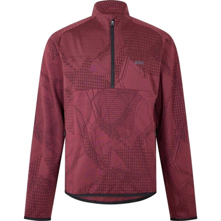 Boss Heren Desert Active T-shirt met halve rits en lange mouwen (Rood)