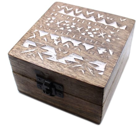 Slavische Schatkist - Handgemaakte White Washed Box van Mango Wood uit India