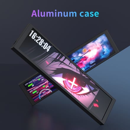 AJAZZ AKP02 9,2 inch aluminiumlegering secundaire monitor USB één-kabel-aansluiting drive-vrije pc hardware temperatuurmonitor aangepaste dynamische thema verticale horizontale montage gaming case