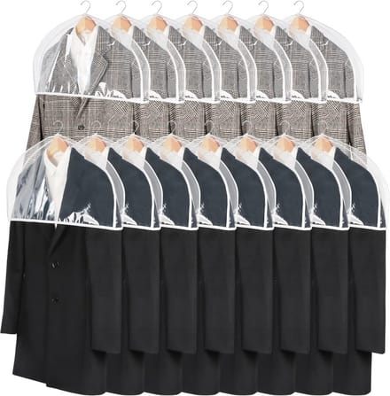 Kledinghoezen - Stofbeschermers - Kast Opbergen - Ademend Ontwerp - Set van 15 - Transparant