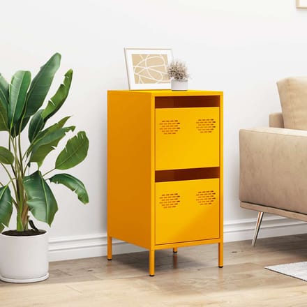 vidaXL - Dressoir - 35x39x73,5 - cm - koudgewalst - staal - mosterdgeel