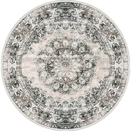 Vloerkleed Viola Antraciet - Rond ø160 cm - Vintage Design Vloerkleed met Verweerd Patroon